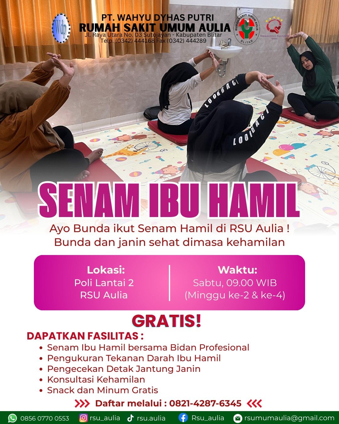 Senam Ibu Hamil Gratis di RSU Aulia: Wujudkan Kehamilan Sehat dan Nyaman