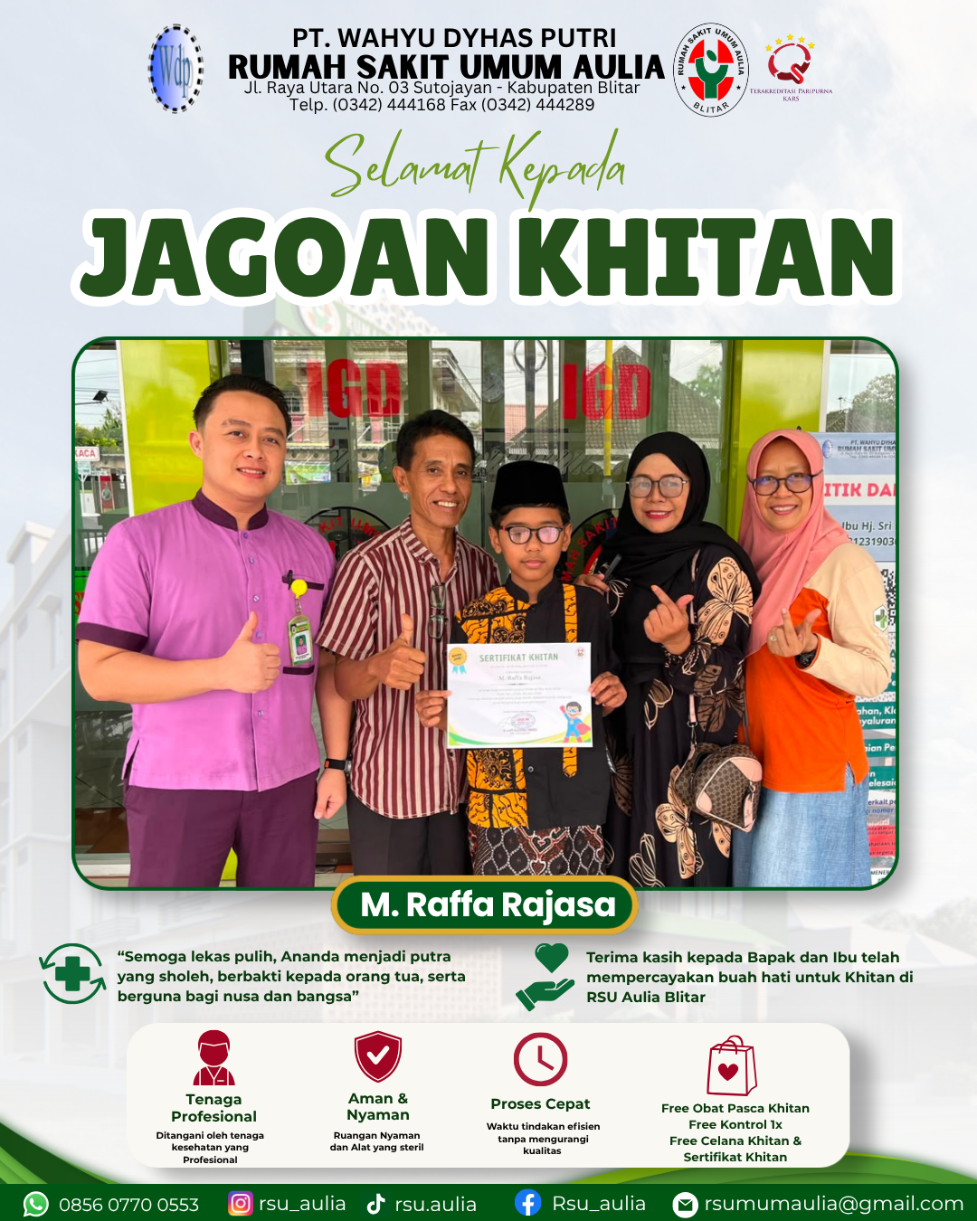 Promo Khitan Liburan Sekolah di RSU Aulia Blitar